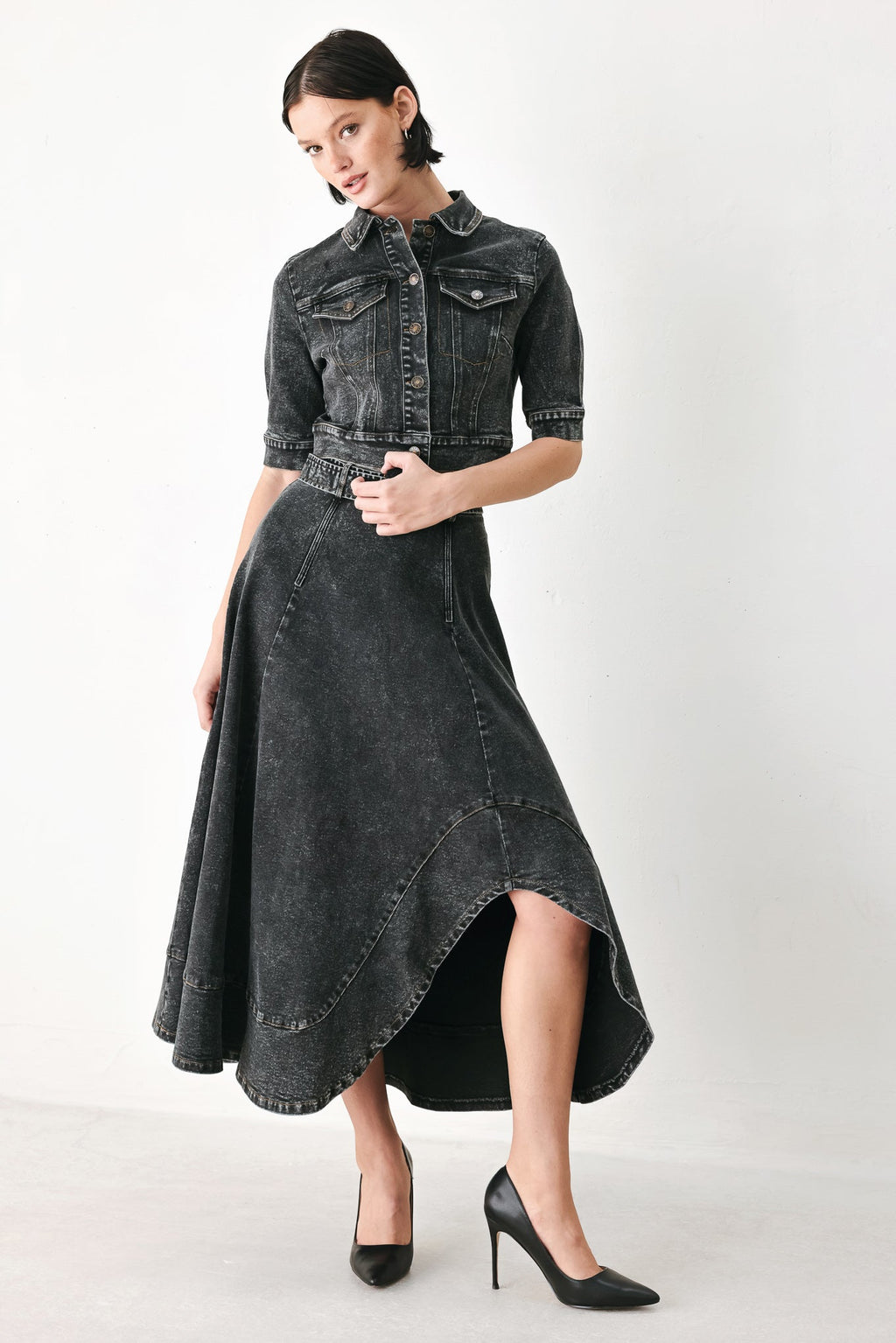 Shadow Stitch Romance Denim Crop Jacket