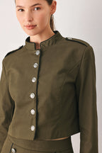 Olive Cadet Crop Jacket