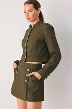 Olive Cadet Crop Jacket