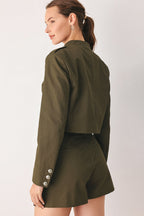 Olive Cadet Crop Jacket