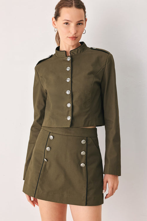 Olive Cadet Crop Jacket