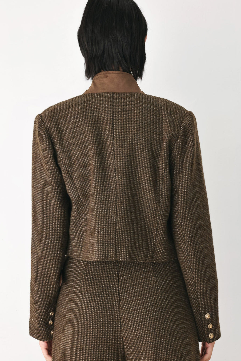 Heritage Charm Houndstooth Cropped Jacket
