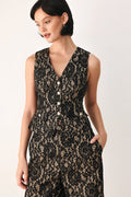 Lace Theory Black/Camel Vest