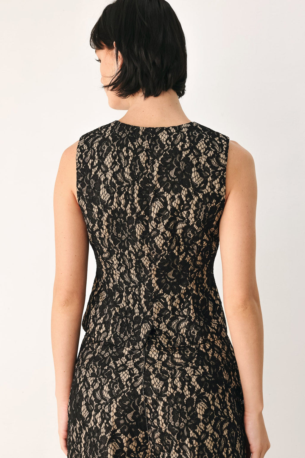 Lace Theory Black/Camel Vest