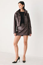 Rebel Romance Buckled Faux Leather Cropped Jacket