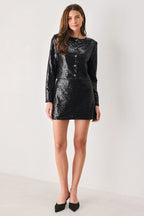 Midnight Disco Black Sequin Cropped Jacket