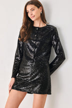 Midnight Disco Black Sequin Cropped Jacket