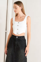 TALK ABOUT BEAUTY DENIM MIDI SKIRT