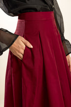 DANCE WITH DESTINY WOVEN MIDI SKIRT
