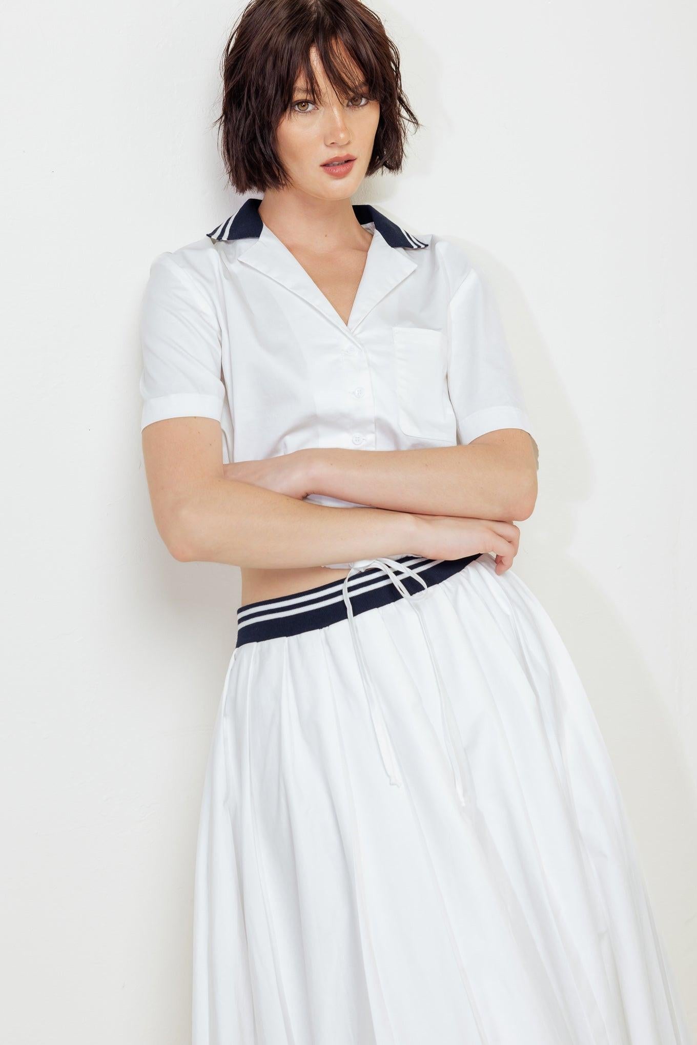 Coastal Collar Midi Skirt