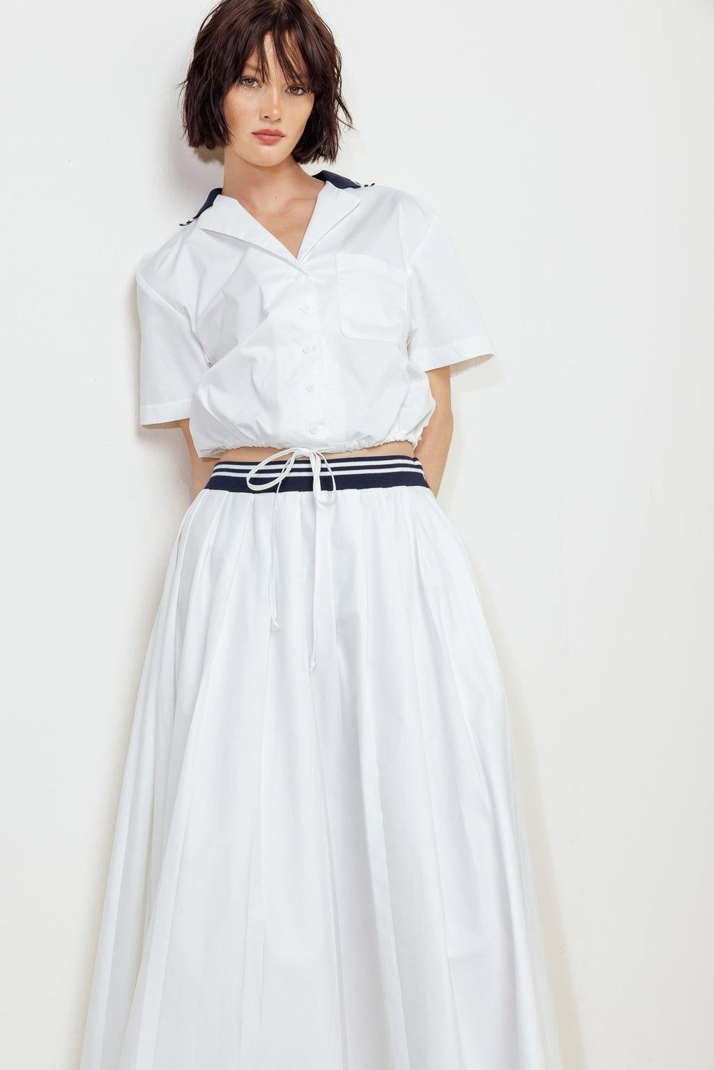Coastal Collar Midi Skirt