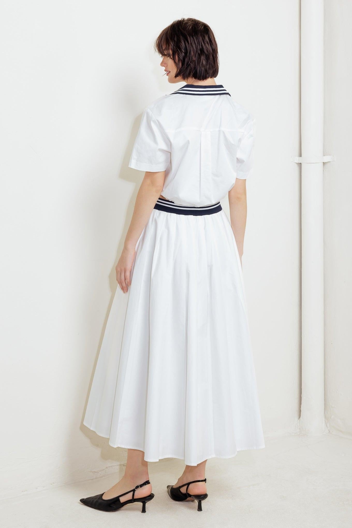 Coastal Collar Midi Skirt