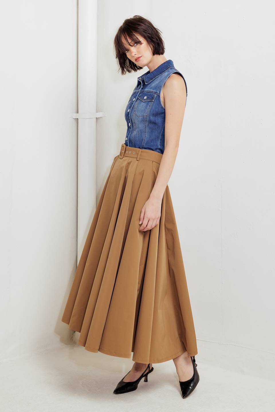 Rouge Allure Full Midi Skirt