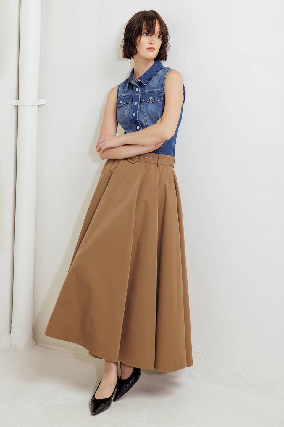 Rouge Allure Full Midi Skirt