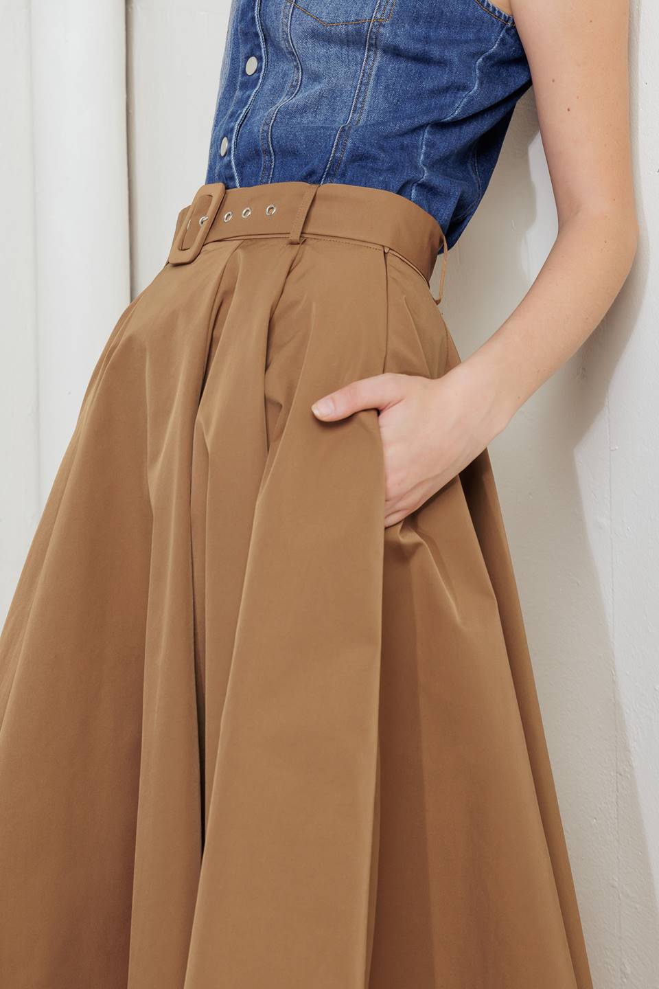 Rouge Allure Full Midi Skirt