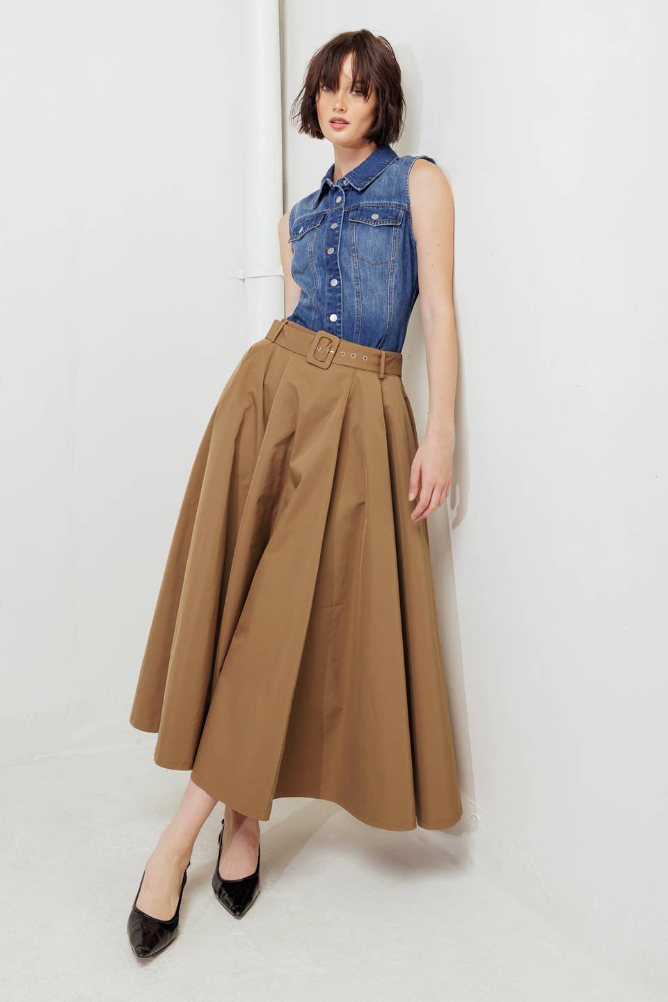 Rouge Allure Full Midi Skirt