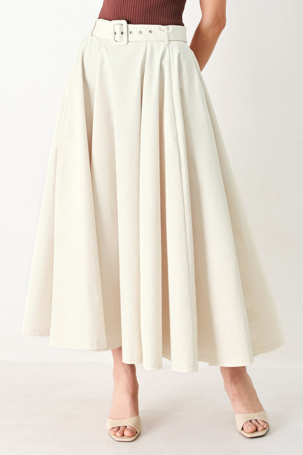 Rouge Allure Full Midi Skirt