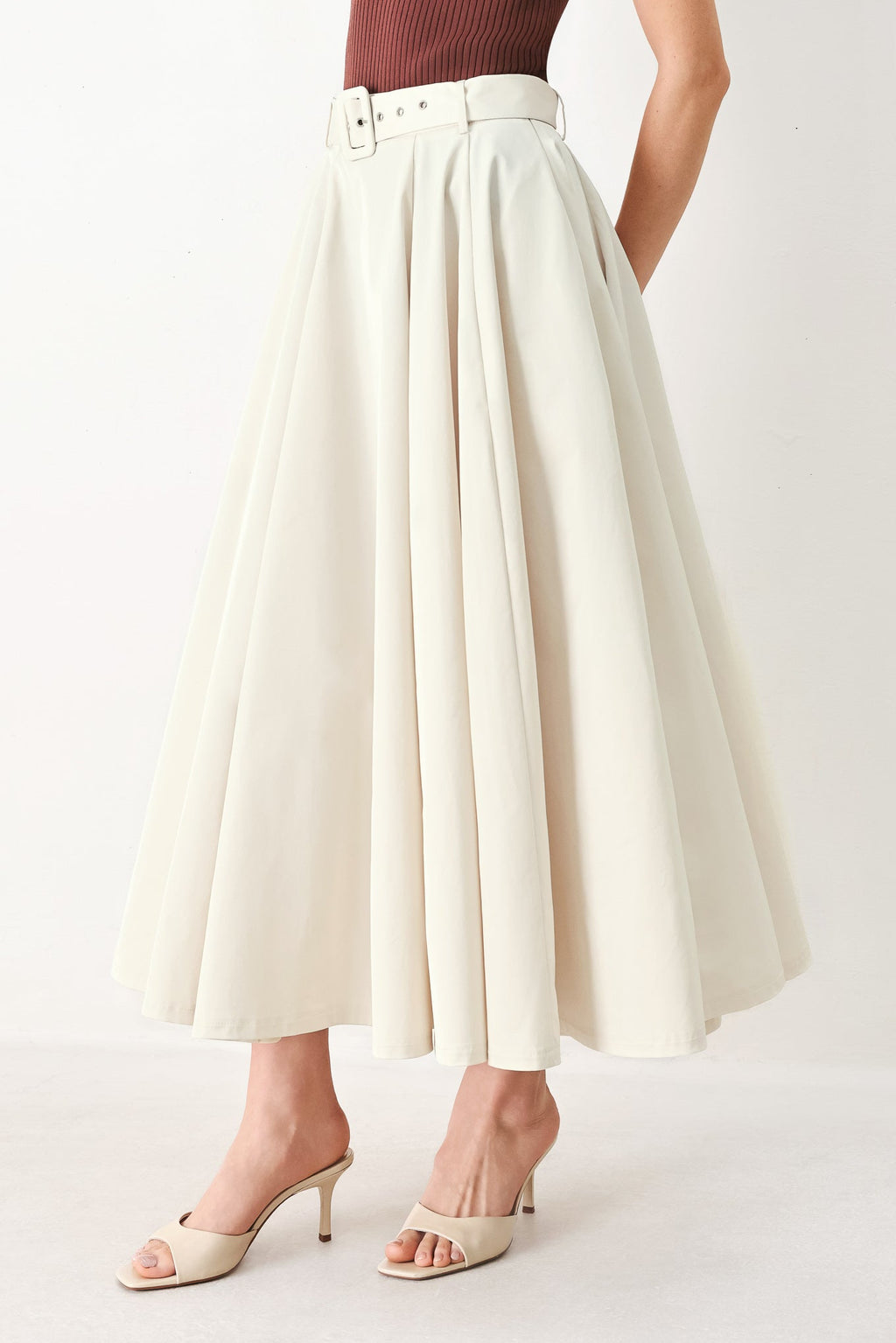 Rouge Allure Full Midi Skirt