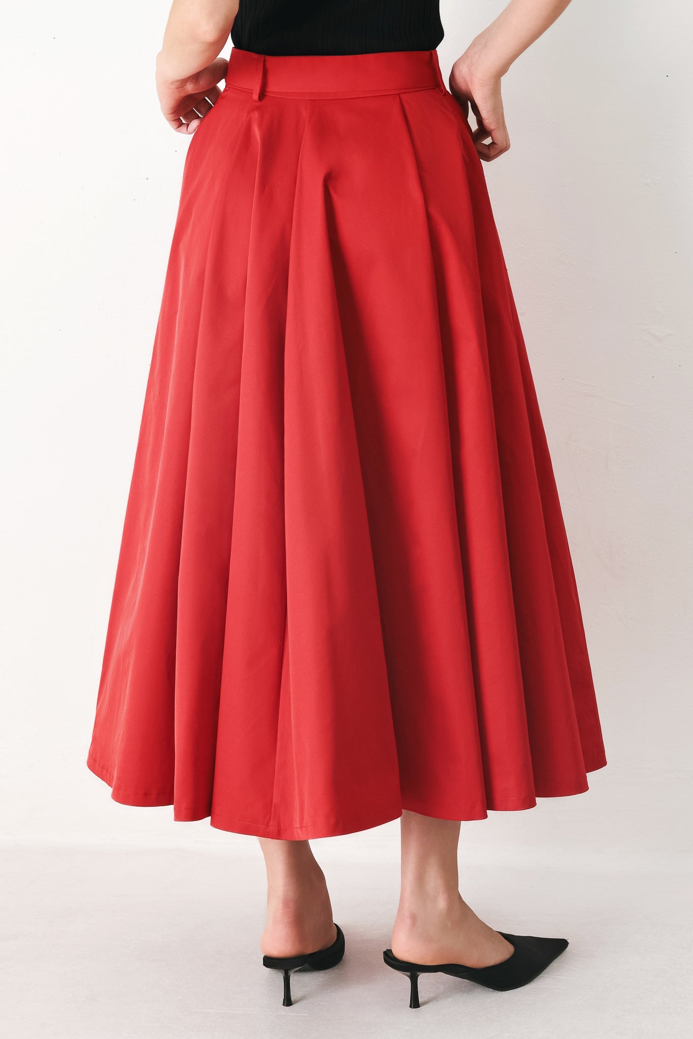 Rouge Allure Full Midi Skirt