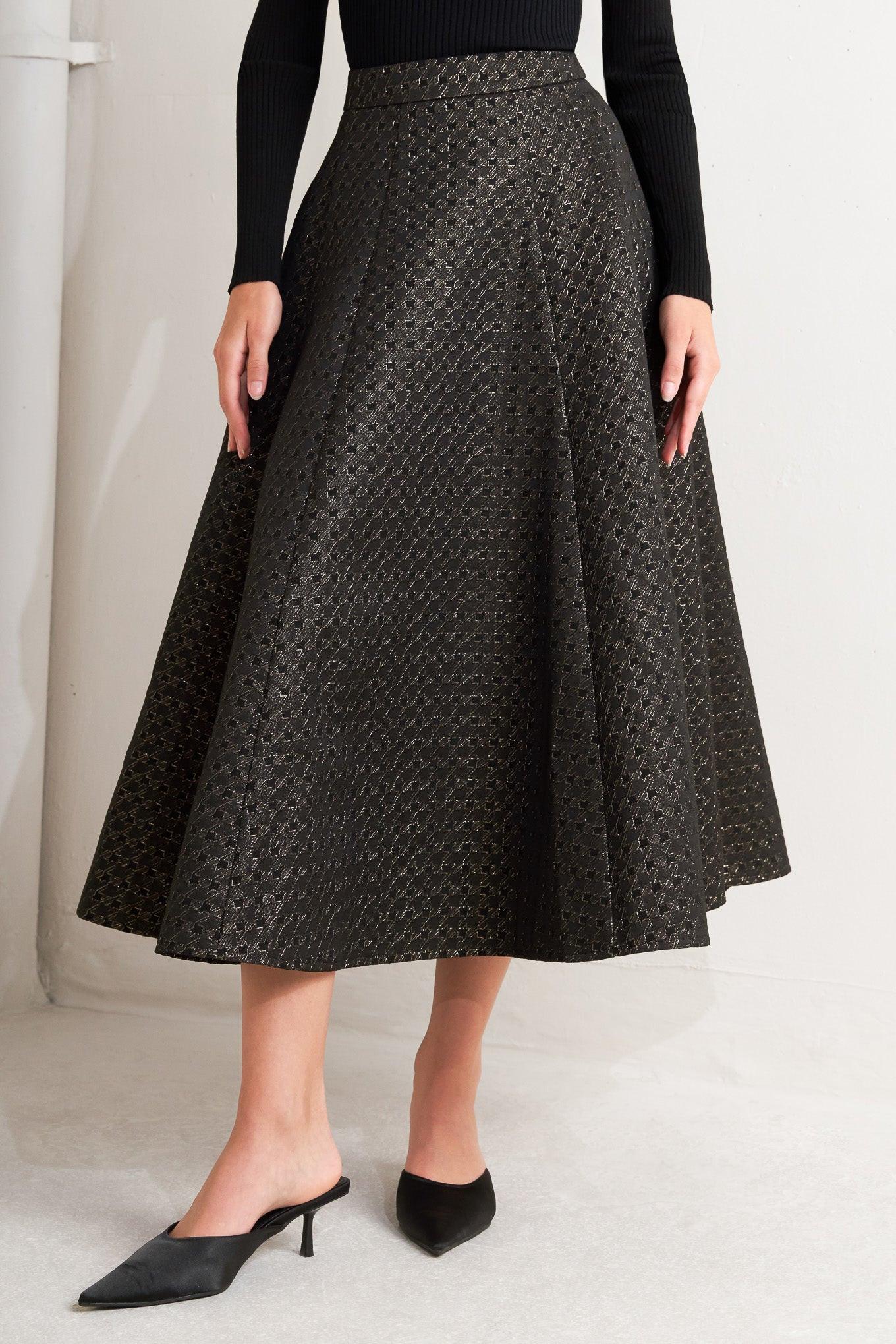 Evening Sculpt Metallic Circle Skirt