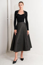 Evening Sculpt Metallic Circle Skirt