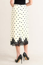 PARIS POLKA WOVEN MIDI PENCIL SKIRT