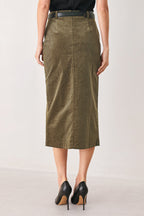 Fernwood Buckle-Belt Midi Skirt
