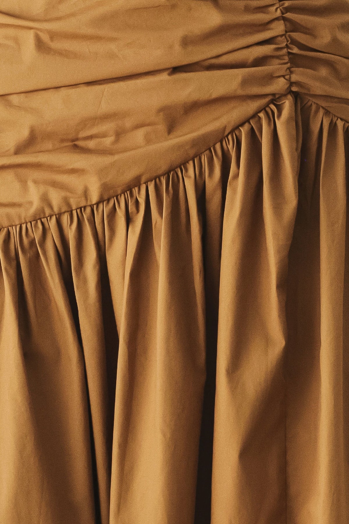 Golden Brown Cascade Midi Skirt