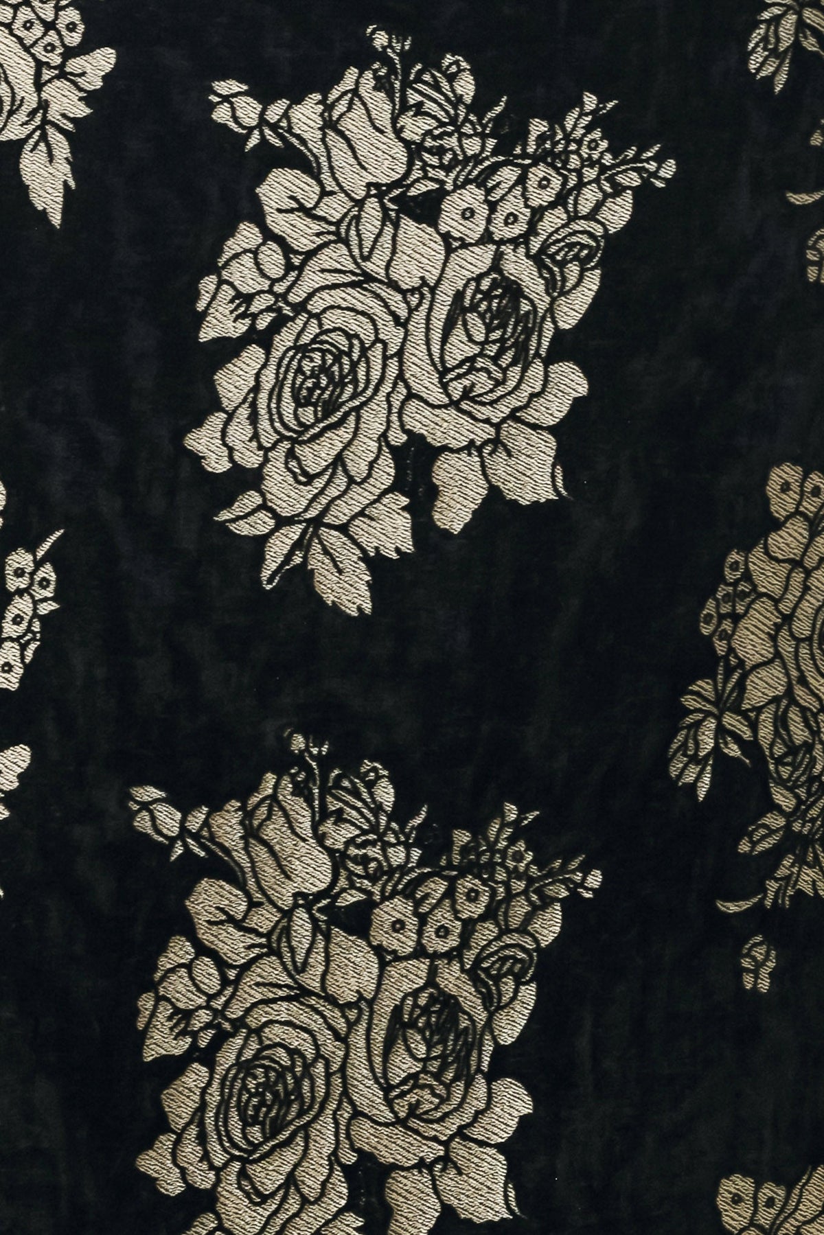 Gilded Velvet Black & Gold Jacquard Midi Skirt