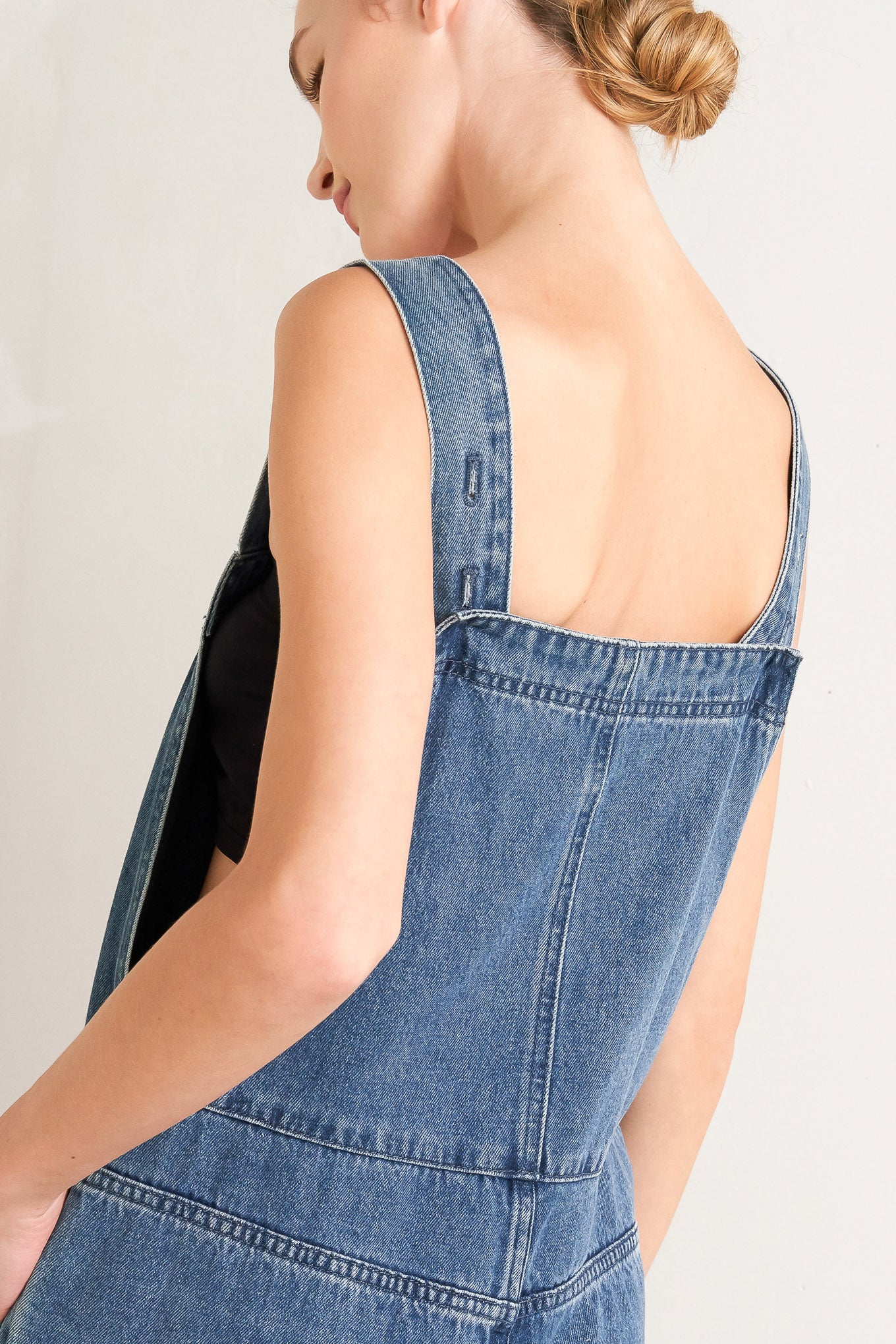 LET ME TALK DENIM CARGO OVERALLS
