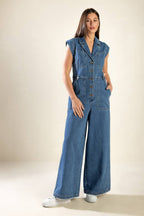 OVER YOU AGAIN DENIM JUMPSUIT