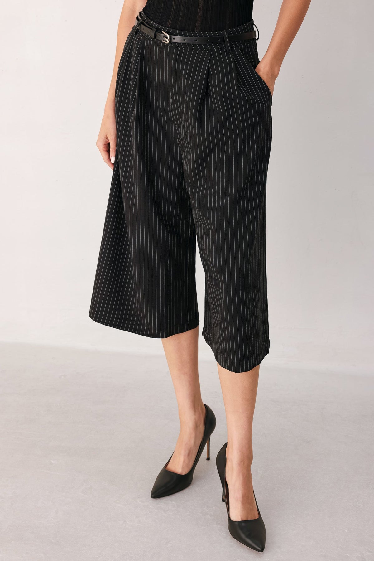 Park Avenue Pinstripe Culotte Pants