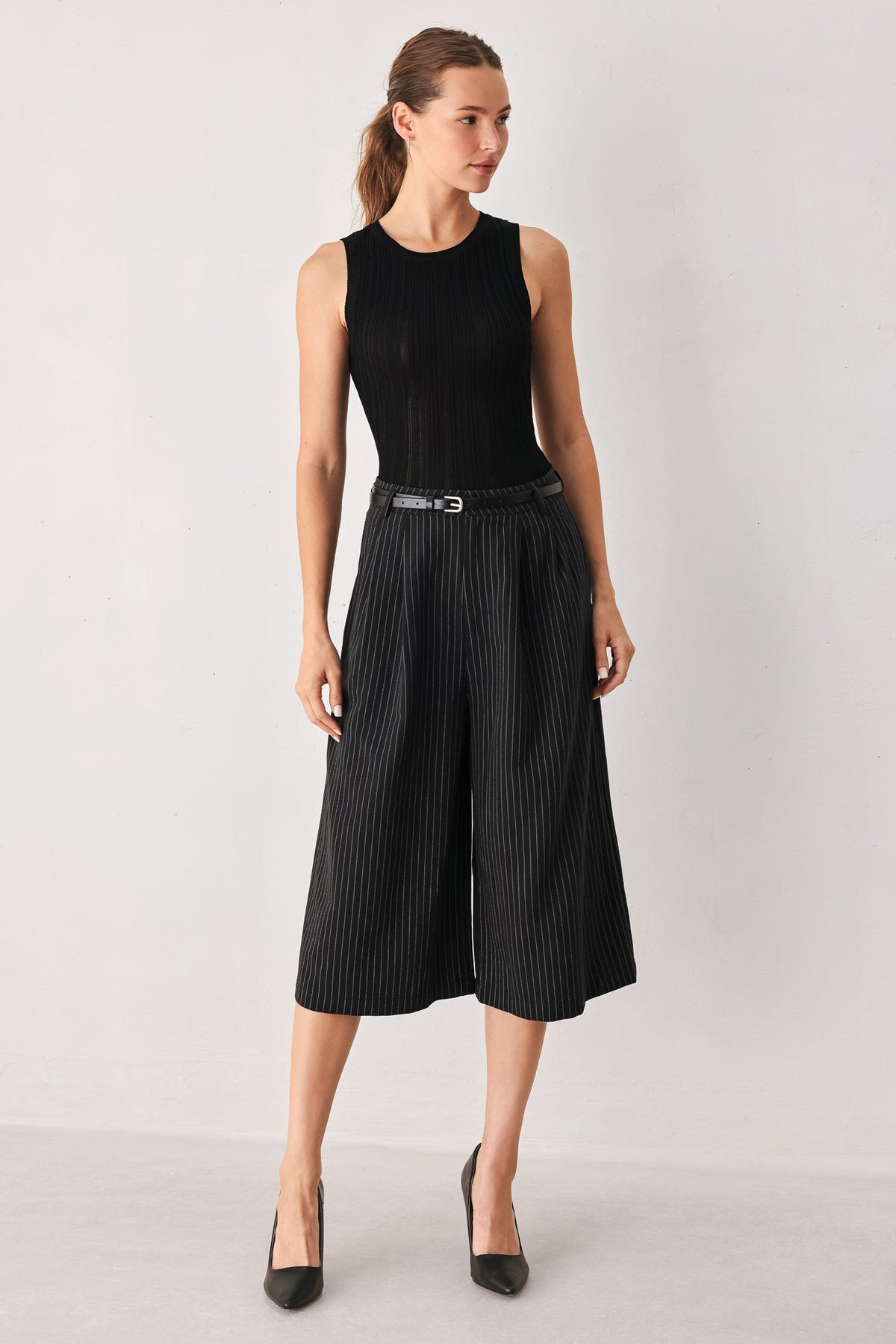 Park Avenue Pinstripe Culotte Pants