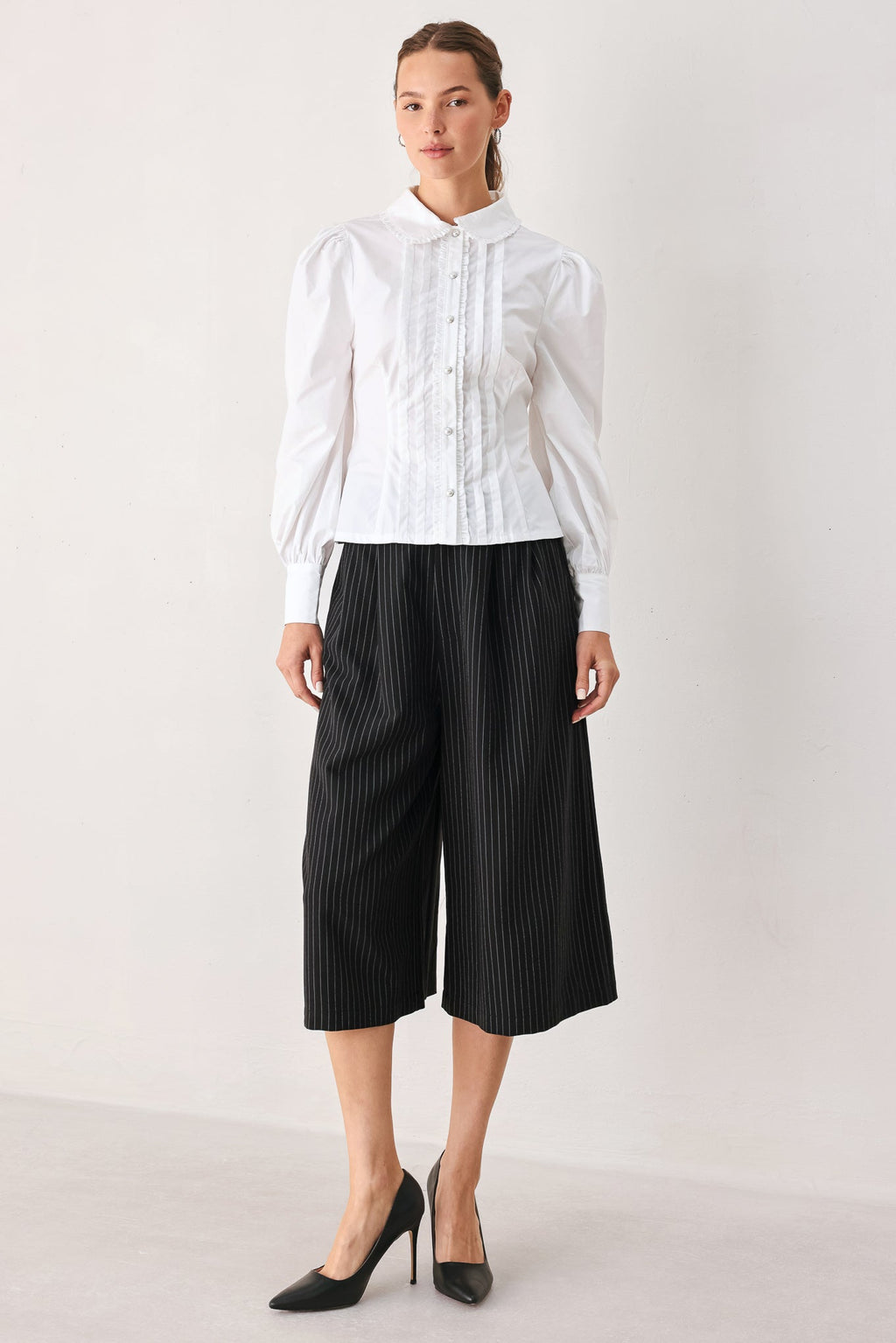 Park Avenue Pinstripe Culotte Pants