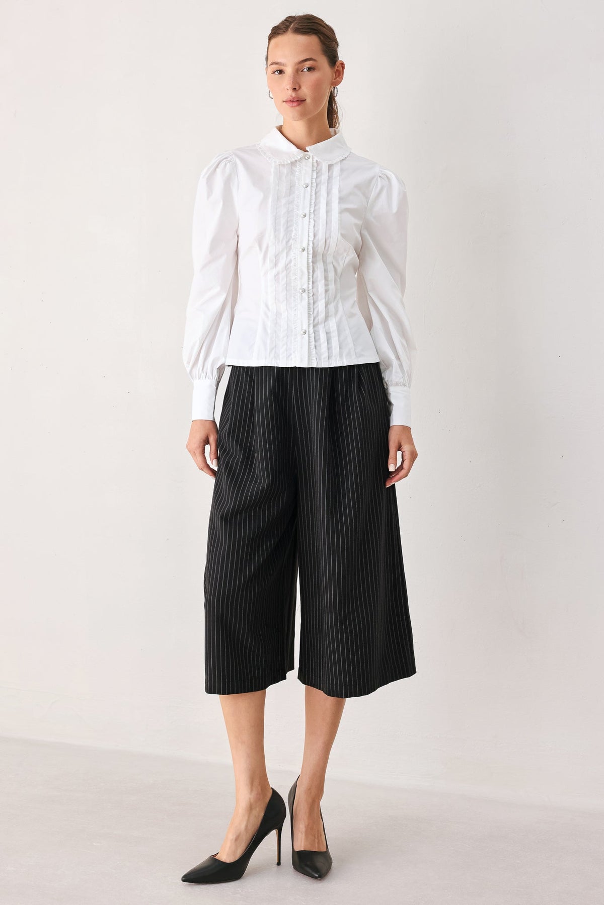 Park Avenue Pinstripe Culotte Pants