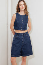 COFFEE PETAL DENIM SHORT