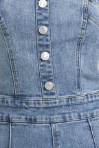 URBAN STRAPLESS DENIM JUMPSUIT