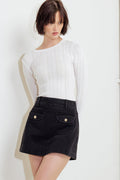 Tailored Flow Black Skort