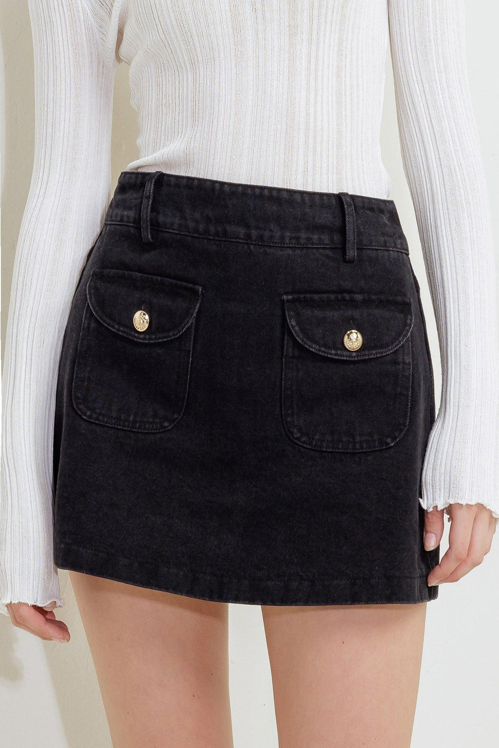 Tailored Flow Black Skort