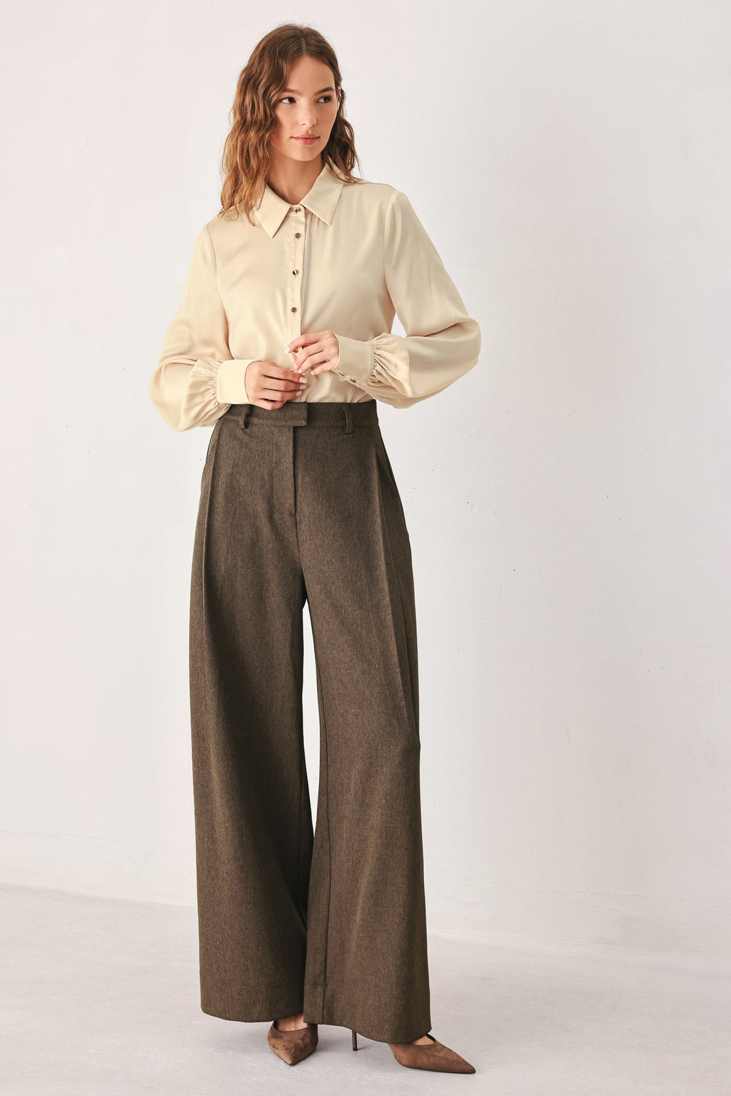 Bistro Brown Wide Leg Pant