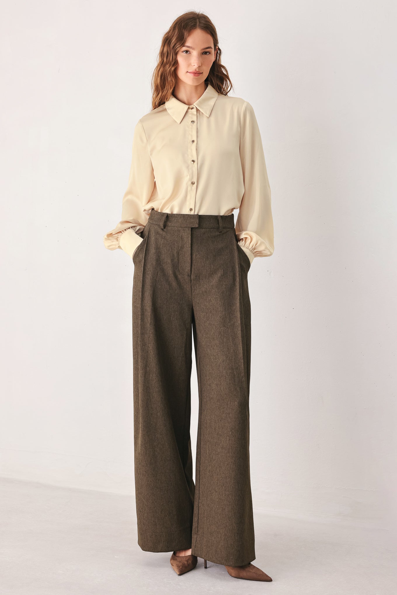Bistro Brown Wide Leg Pant