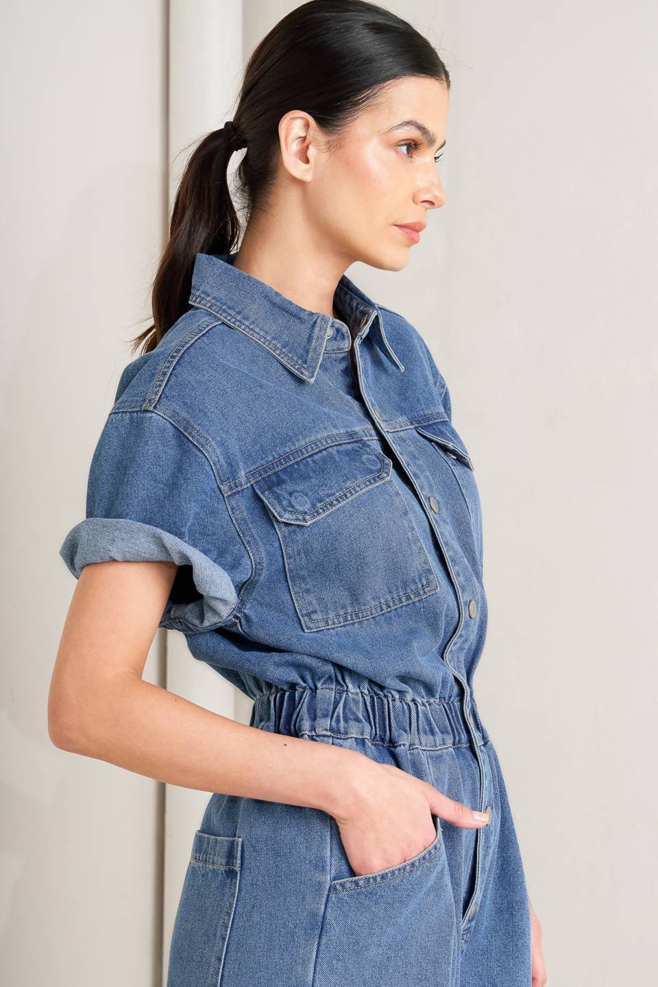 RELAX UTILITY DENIM JUMPSUIT