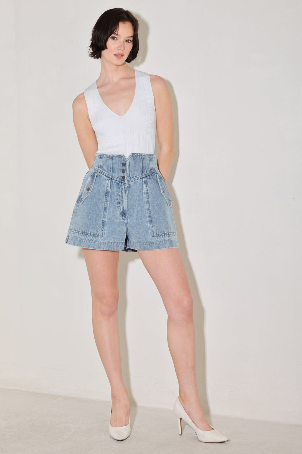 SUNLIT DENIM MOMENT SHORTS