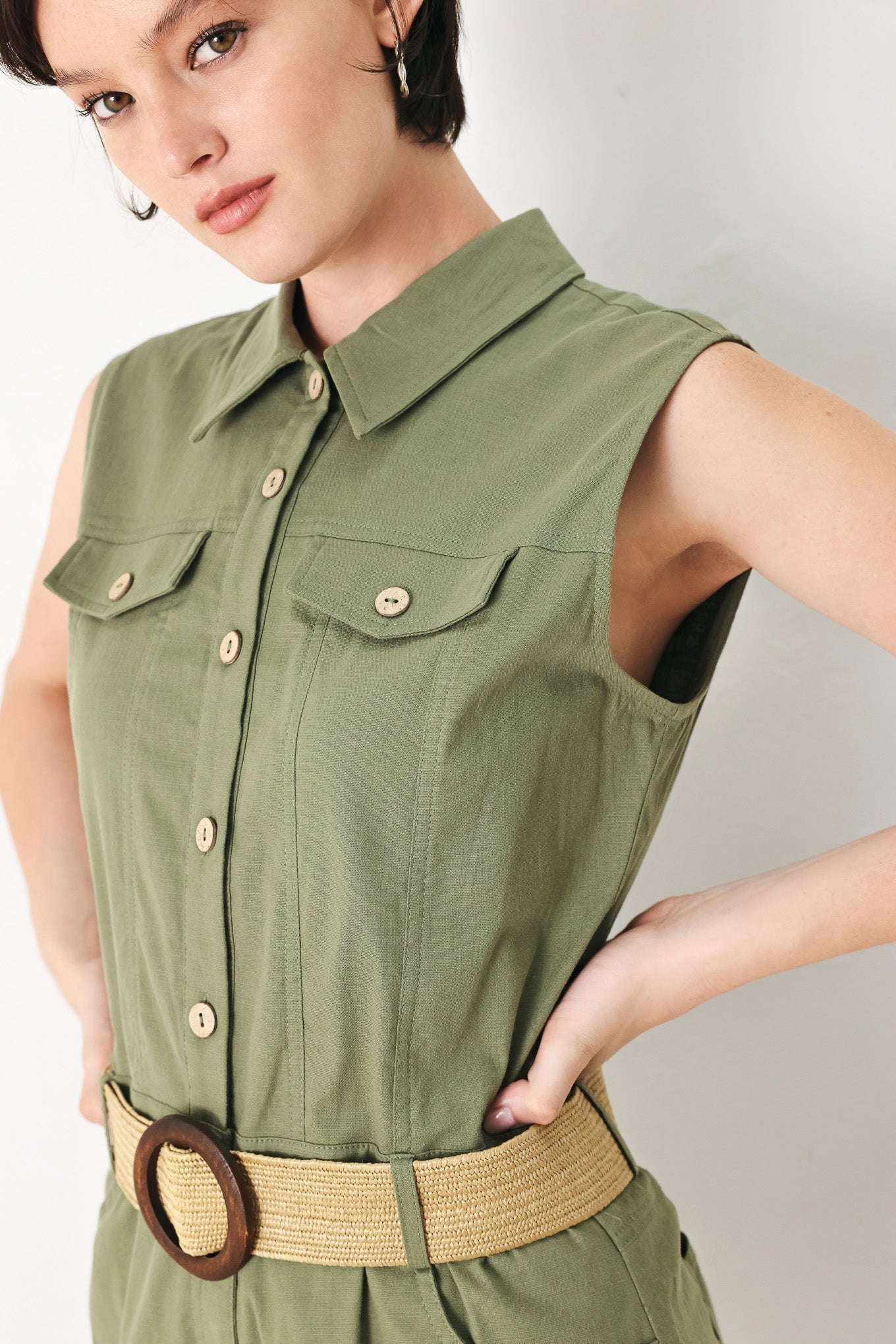 CUTIE EXPLORER WOVEN ROMPER