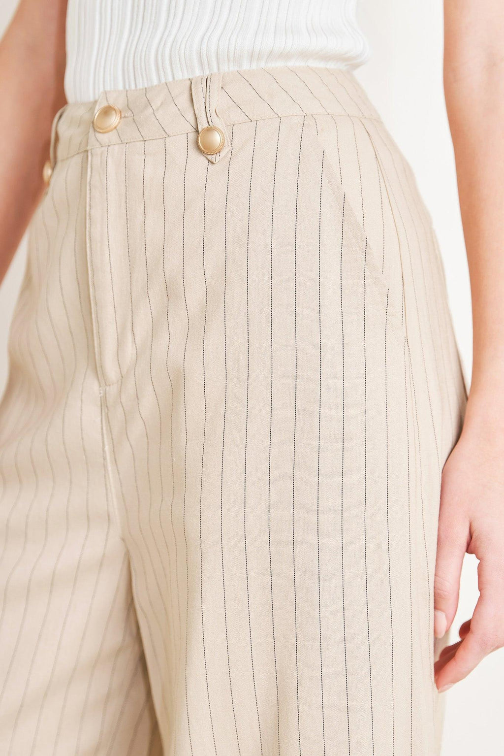 The Boardroom Edit Striped Wide-Leg Pants