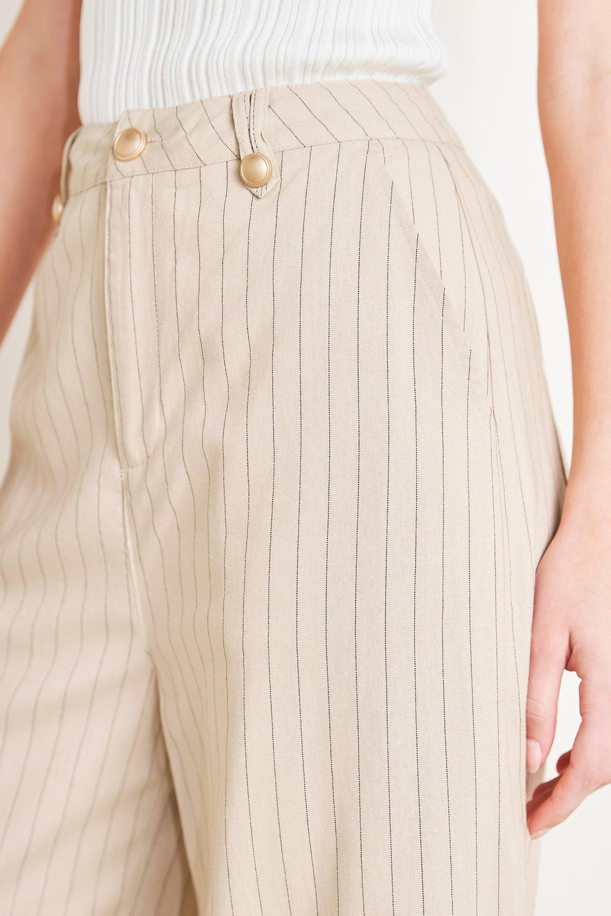 The Boardroom Edit Striped Wide-Leg Pants