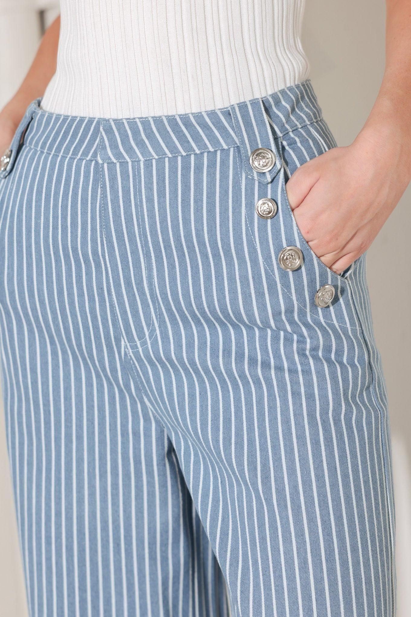 Pinstripe Prestige Wide Leg Pants