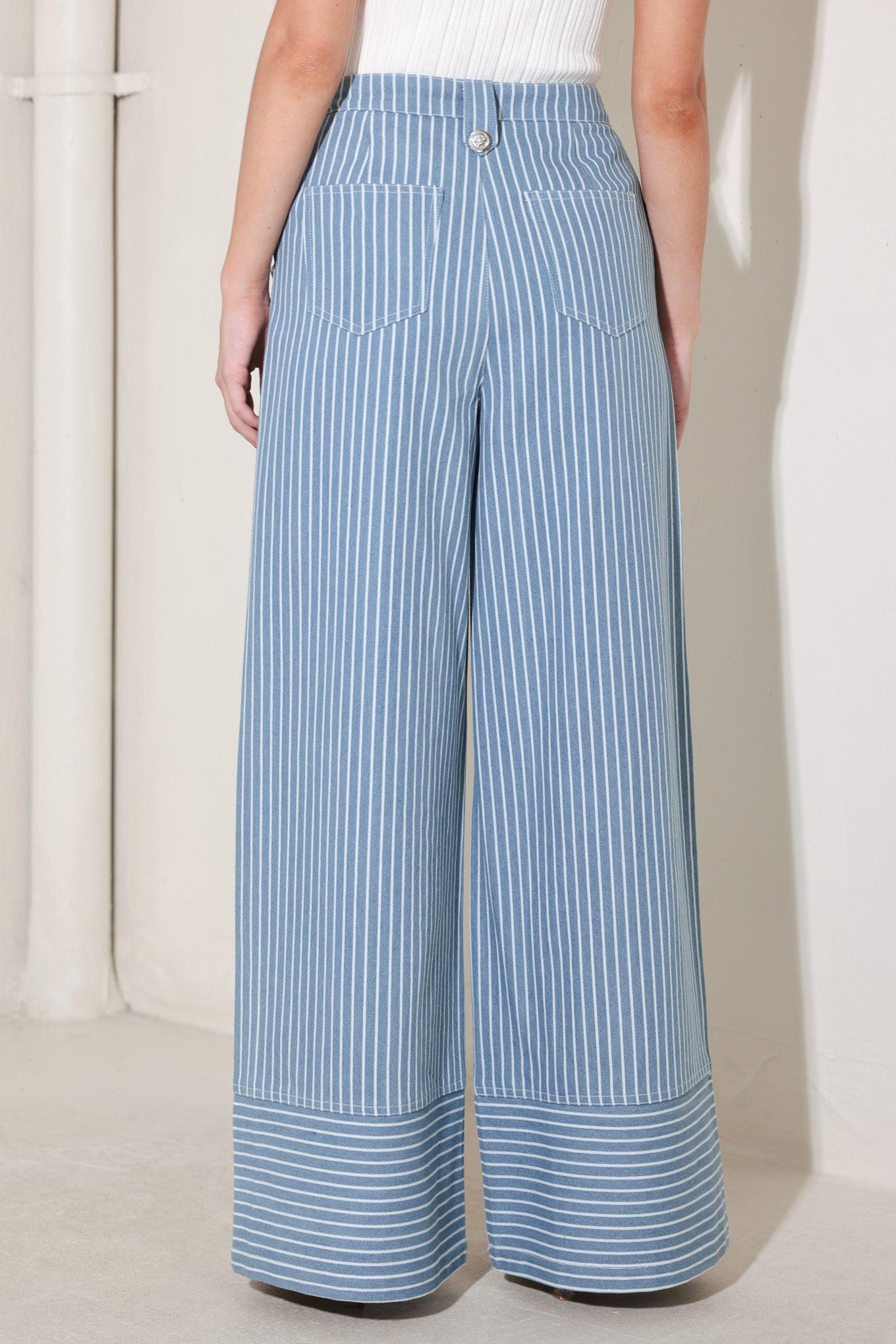 Pinstripe Prestige Wide Leg Pants