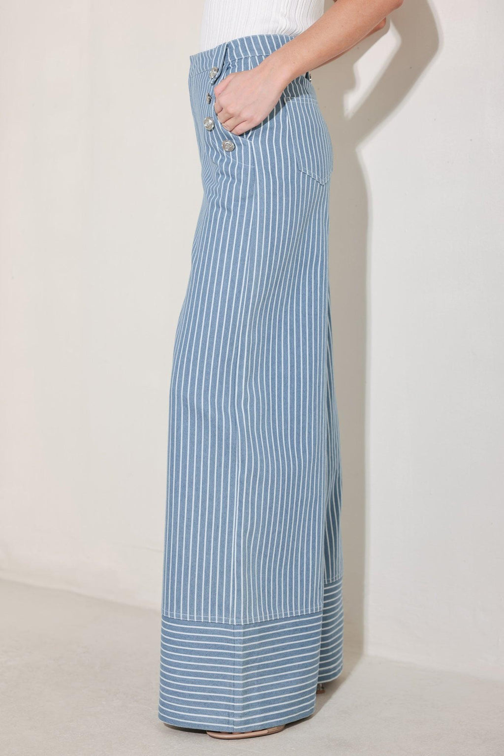 Pinstripe Prestige Wide Leg Pants