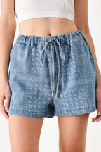 Vintage Bandana Denim Shorts